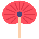 Icono de abanico oriental.